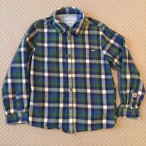 Mayoral Slim Fit Plaid Kids Shirt - Blue and Green